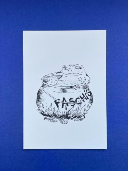 Carte postale "La fable de la grenouille" par Hervée