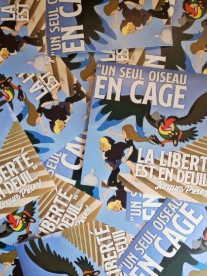 n°69 - Oiseau en cage - Lot de 10 stickers