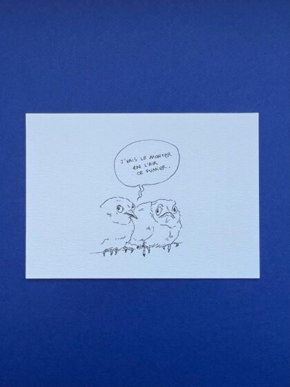 Carte postale "J’vais le monter en l’air" par Hervée