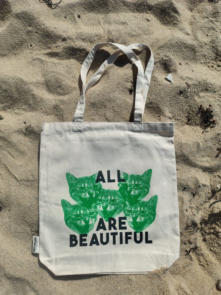 Tote bag "All Cats are beautiful" VERT